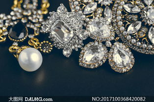 珍珠飾品與鉆石首飾等攝影高清圖片