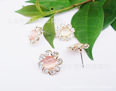 批發采購耳飾-潮流飾品批發 鍍真金鑲鉆貓眼石耳釘耳環 耳飾批發采購-耳飾盡在阿里.