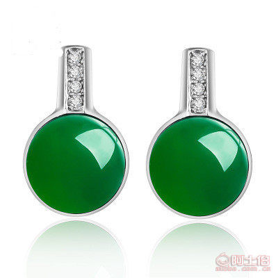 【亞丁之星玉髓925銀水晶耳環女時尚如愿耳釘一件代發廠家直銷生日禮物YC136】深圳市寶安區松崗亞丁之星首飾廠 - 產品庫