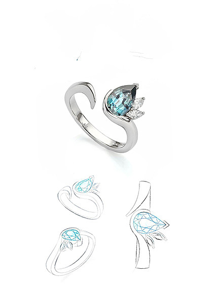 首飾設計手稿圖_珠寶手繪圖_飾品手繪稿_.