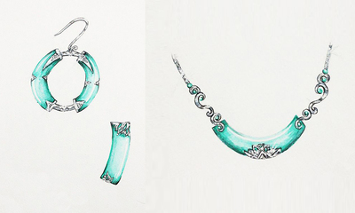 光看圖片就很美,韻味十足的古風首飾手繪。