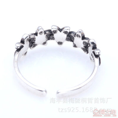 【桐哲銀飾S925純銀飾品手飾泰銀復古開口女式戒指廠家直銷批發(fā)R609003】海豐縣梅隴桐哲首飾廠 - 產品庫