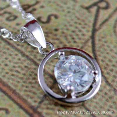【925銀飾 女款鋯石 圓形吊墜 銀飾品批發 工廠承接銀飾品加工定做】價格,廠家,圖片,飾品加工,深圳市同力首飾-