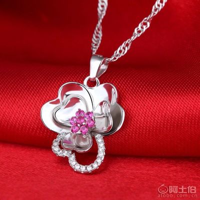 【dwy原創(chuàng)s925純銀項(xiàng)鏈小花朵鑲紅寶石項(xiàng)鏈韓版熱賣(mài)項(xiàng)鏈廠家直銷18zxp00027】海豐縣大維亞珠寶首飾商行 - 產(chǎn)品庫(kù)