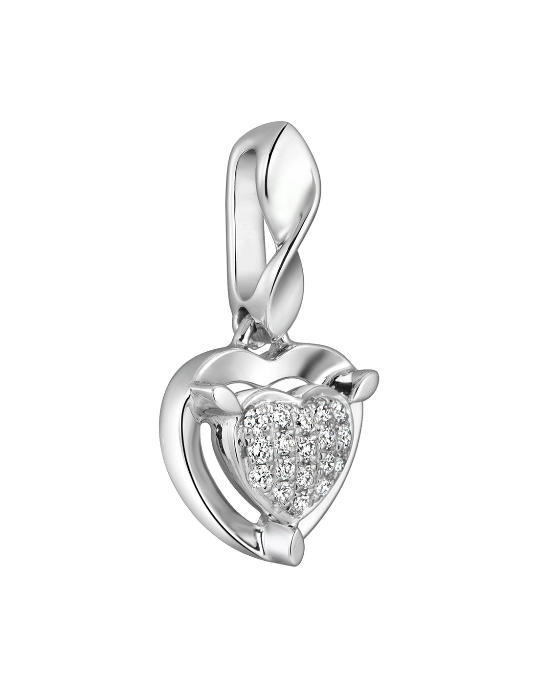 18k金白色鑲鉆石吊墜