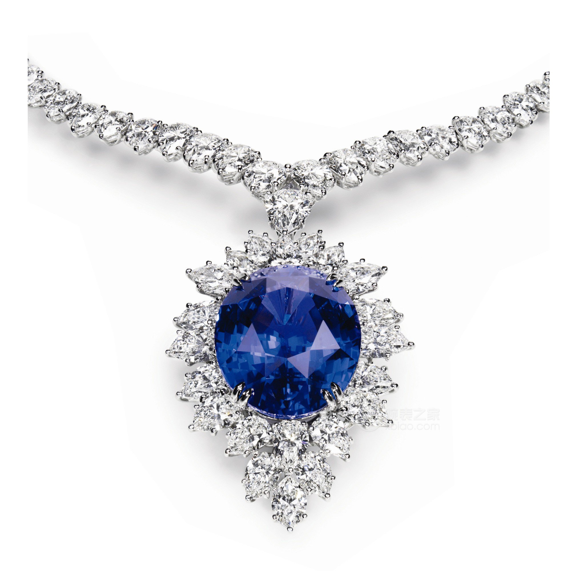 高清圖|海瑞溫斯頓藍寶石與 鉆石項鏈項鏈圖片1|腕表之家