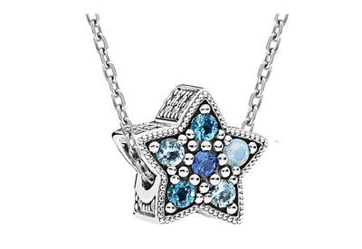 PANDORA/潘多拉 時尚藍色五角星形項鏈套裝 禮物LZPDL0149